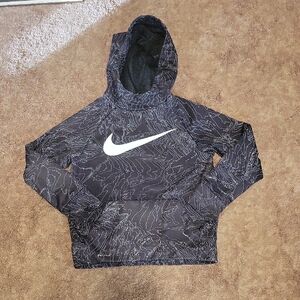 Nike Kids White and Gray Patterned Hoodie